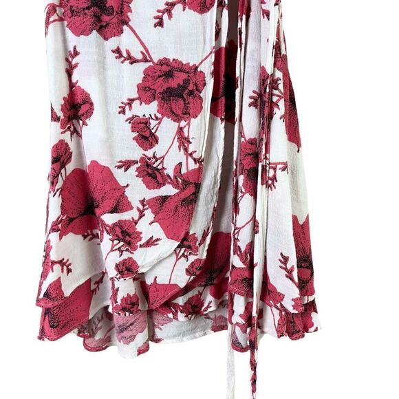 Free People French Quarter Mini‎ Wrap Dress Pink Floral, Size XS - Picture 8 of 13
